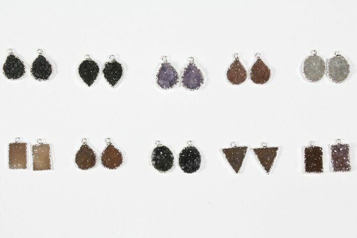 Lot: Druzy Quartz Pendants/Earrings - Pairs #84067